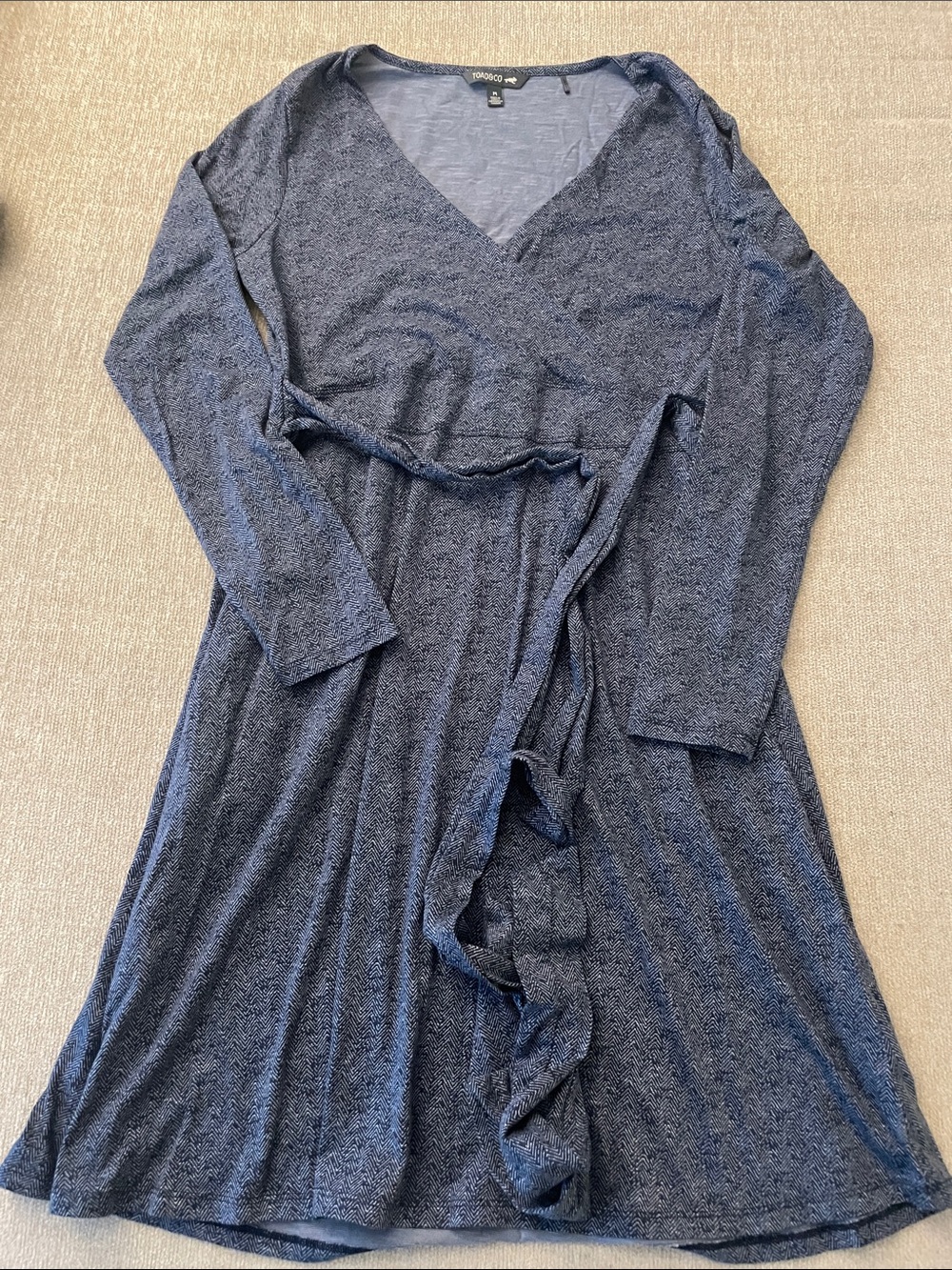 Toad&Co Navy Blue Wrap-Style Midi Dress